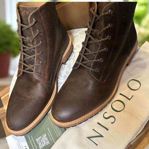 Nisolo $300 All-Weather Martin Andres Boot Waxed Leather Goodyear Welt Mens 11 - Picture 2 of 13
